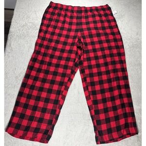CHARTER CLUB Intimates Black Straight Leg Plaid Sleep Pants Size XXL New